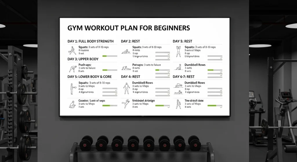 Gym workout plan for beginners step by step