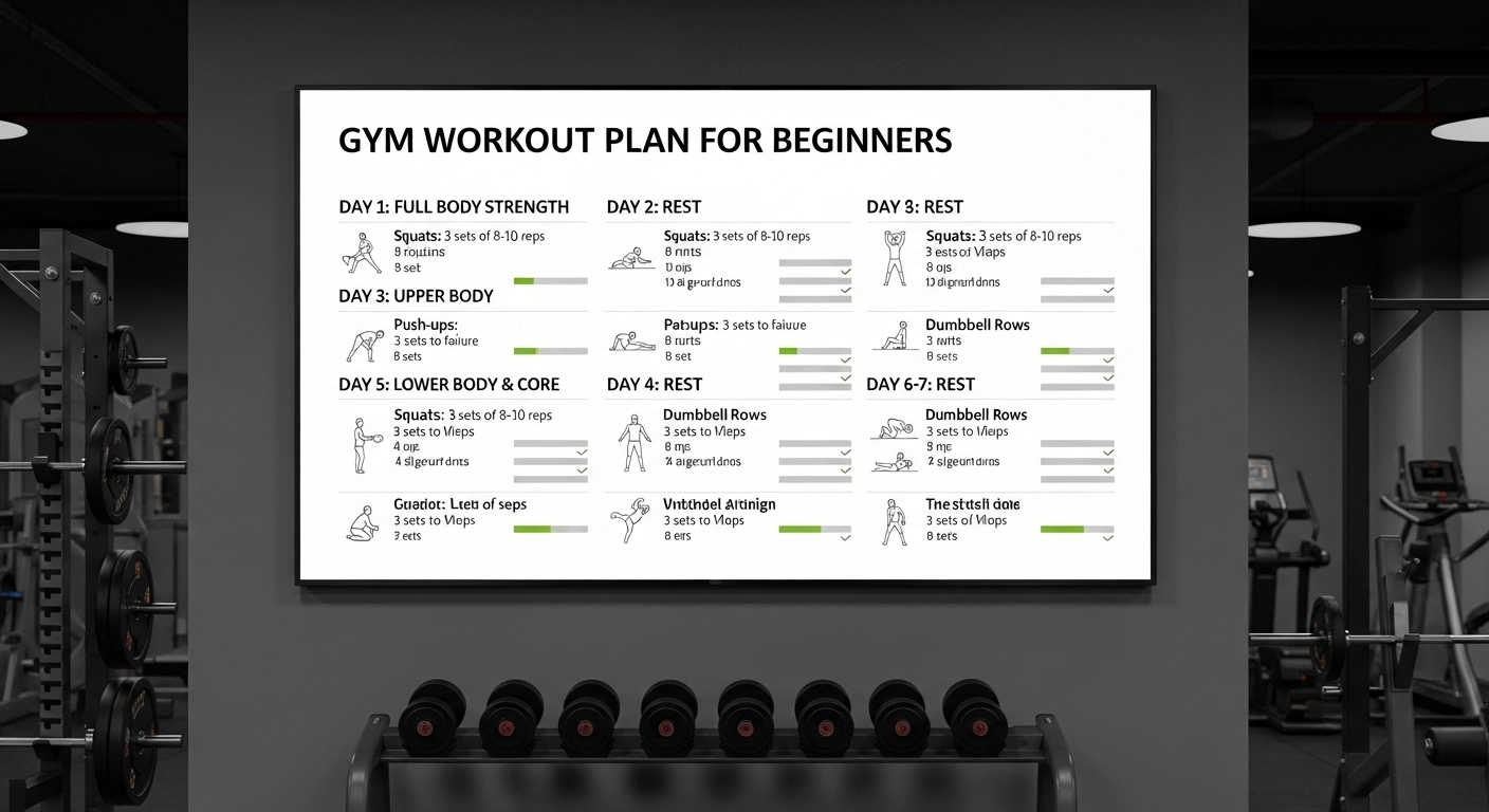 Gym workout plan for beginners step by step